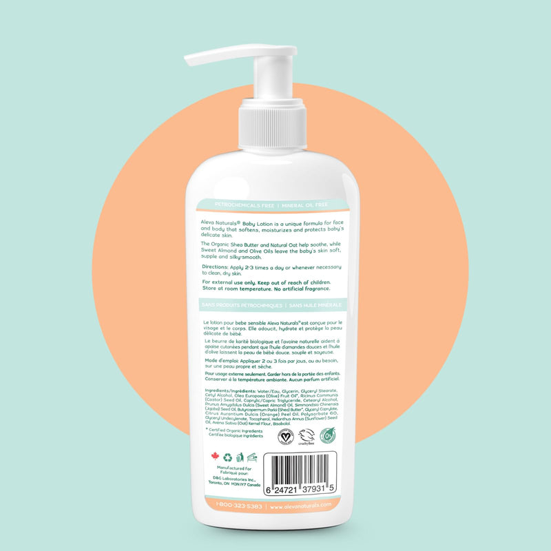 Aleva Naturals Daily Soothing Moisturizer | For Sensitive Dry Skin | Face and Body Lotion | Made with Natural and Organic Ingredients | for Babies and Toddlers - 8 fl. oz / 240ml 8 Fl Oz (Pack of 1)