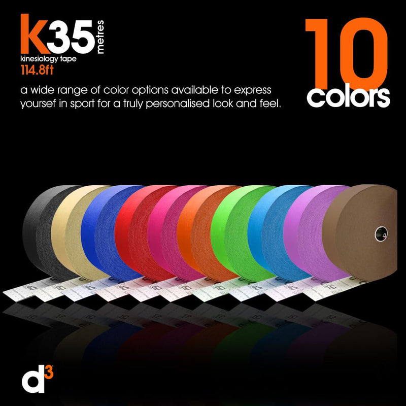 [Australia] - K35 Extra Long Kinesiology Tape Roll Black - 2in x 115ft Latex-Free Hypoallergenic Joint Muscle Sports Medical Injury Support 