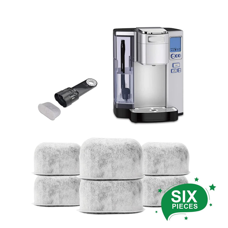 [Australia] - Pack of 6 Replacement Charcoal Water Filters By Housewares Solutions for Keurig Brewers - Keurig Compatible Water Filter Cartridges Universal Fit (NOT CUISINART) for Keurig 2.0 & 1.0 Coffee Makers 