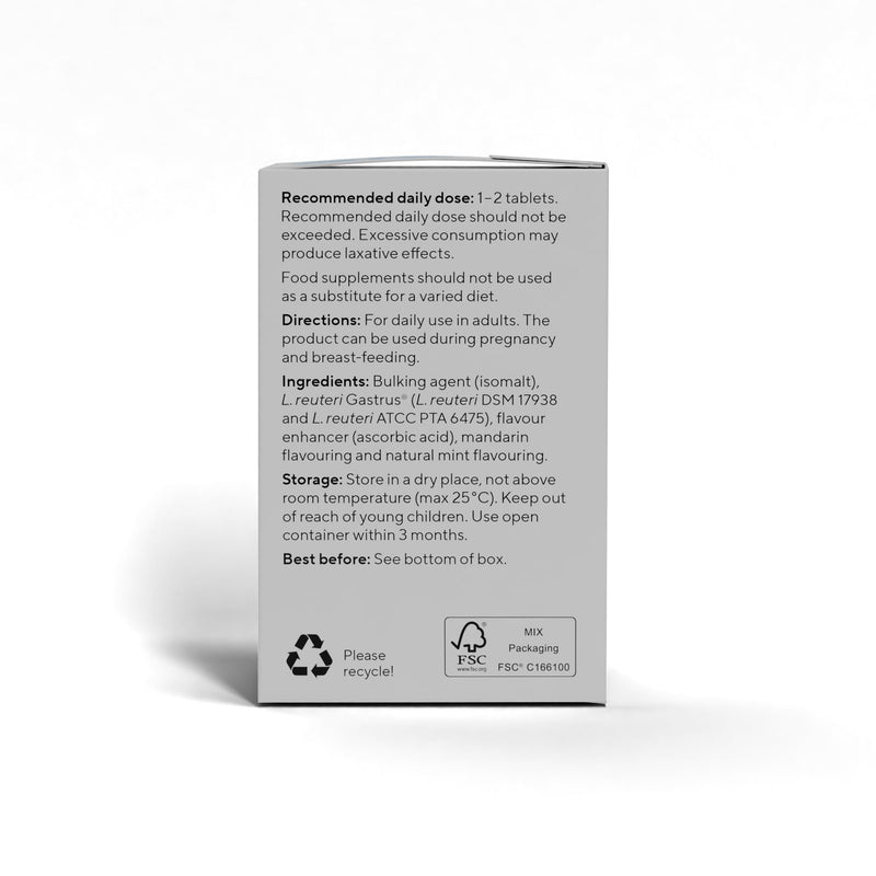 BioGaia Gastrus Probiotics for Gut Health | Bacterial Cultures with L. Reuteri to Balance Gut Flora | Dual Strains of Patented Lactobacillus Reuteri | 30 Chewable Supplement Tablets - Mandarin Flavour