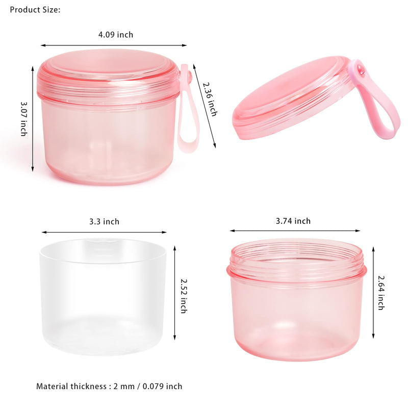 [Australia] - 2024 Leak Proof Denture Bath Cup Large Denture case Retainer Cleaning Box for Travel, Complete Clean Care for Dentures,Denture Holder for Soaking (transparent pink) 