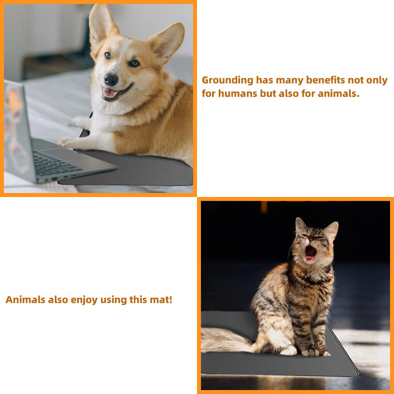 [Australia] - Grounding Mat for Bed Grounding Mat for Feet with a 15 Feet Grounding Cord Grounding Pad for Improve Sleep Reduce Anxiety Grounding Mats for Home Office 11.7x27.5 Inch 30x70inch 