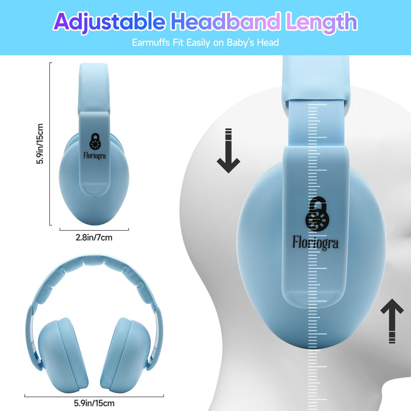[Australia] - Baby Headphones for Noise - [Upgraded Friendly Version] Infant Ear Muffs Noise Protection - Toddler Noise Cancelling Headphones - Baby Ear Protection for 3 Months to 3 Years Blue 