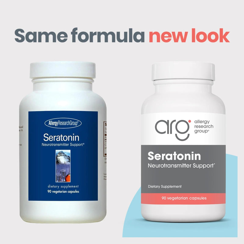 Allergy Research Group ARG Seratonin Neurotransmitter Support, 90 Capsules | Vitamin C, Niacin, Folate and More Supporting Serotonin Pathway Balance, Positive Outlook and Restfulness