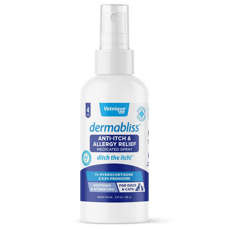 Dermabliss Allergy Chews 120ct and Dermabliss Anti-Itch & Allergy Relief Spray (4oz) Bundle Complete Skin Allergy Relief for Dogs with Dog Allergy Supplements, Hydrocortisone Spray for Dogs - PawsPlanet Australia