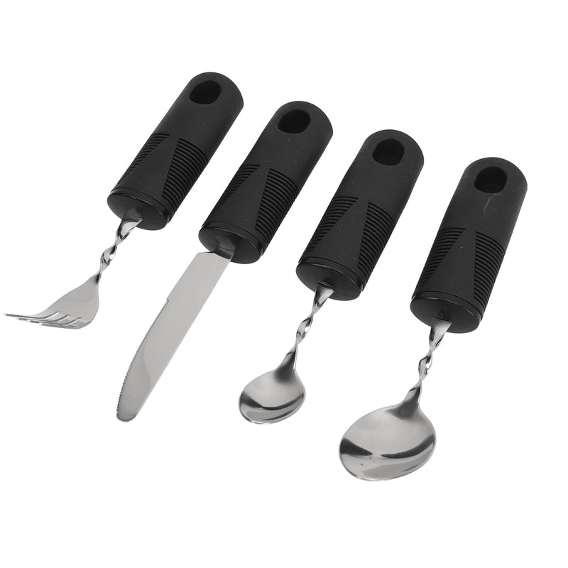 Ergonomic Weighted Silverware Set for Tremor Control Adaptive Utensils for Parkinsons Arthritis Elderly Heavy Duty Anti Shake Spoon Fork Stainless Steel