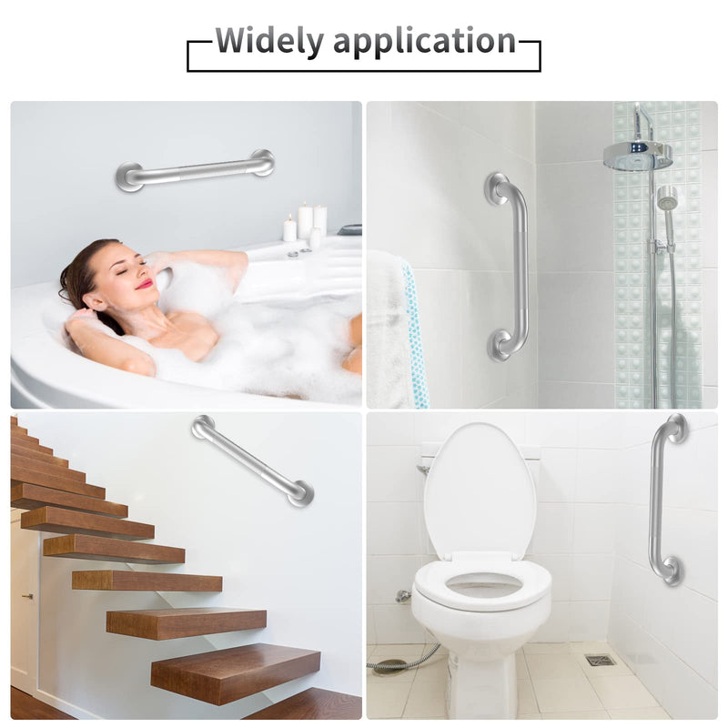 [Australia] - 2 Pack 16 Inch Grab Bars for Bathtubs and Showers, Anti Slip Shower Grab Bars Stainless Steel Shower Handle Toilet Handicap Elderly Senior Assist Bathroom Saft Handle 