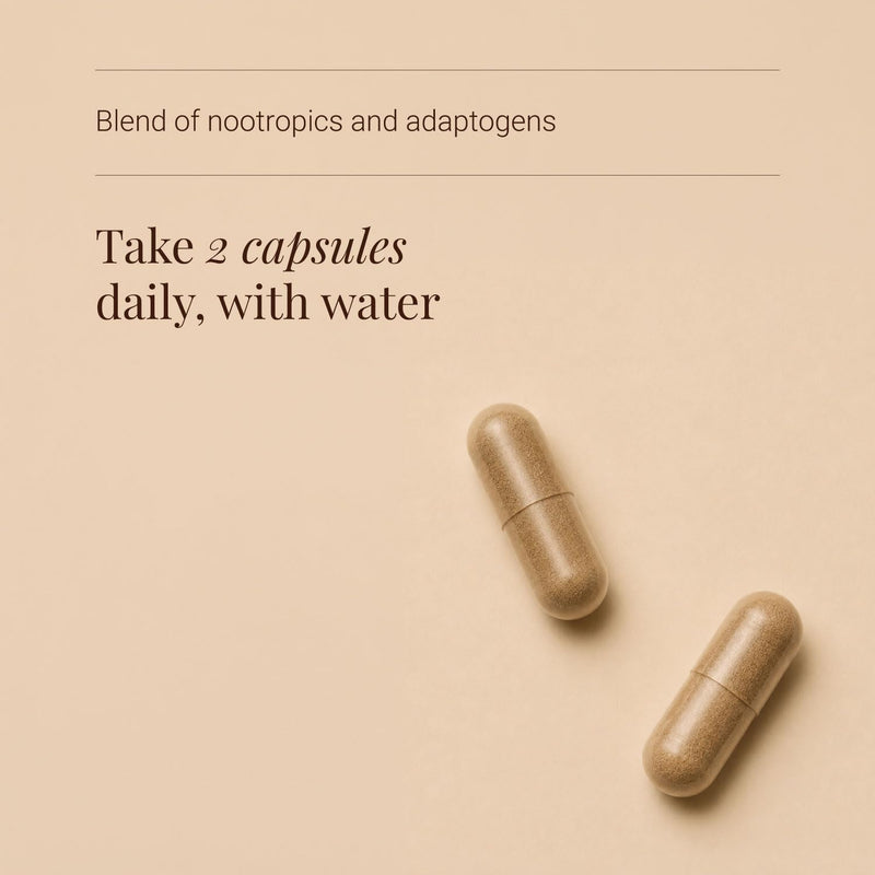 KIKI Health - Cognitive, Blend of Nootropics and Adaptogens - for Memory, Focus, and Stress Management - Supports Brain and Mental Function - High in Iodine - 60 Vegicaps