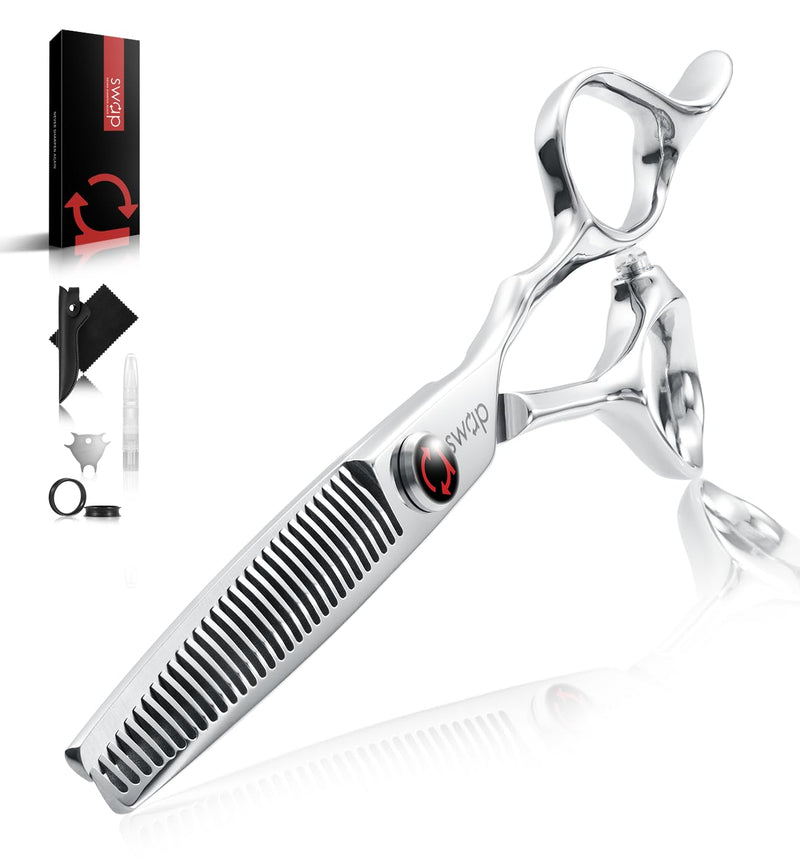 SWAP Professional Hair Thinning Scissors 6.0'' - Japanese SUS440C Steel (60-62HRC Hardness), Adjustable Tension, Ergonomic Design for Salon/Home Use Hair Trimming Scissors(S2) 6.0 '' Hair Thinning Scissors