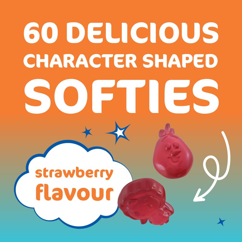 Haliborange Disney Frozen Multivitamin Softies for Kids 3+, 60 Strawberry Gummies – Vitamins A, C, D, E, B6, B12 & Niacin – Supports Immune System, Bone Health & Energy – Character-Shaped Chewable 60 count (Pack of 1)