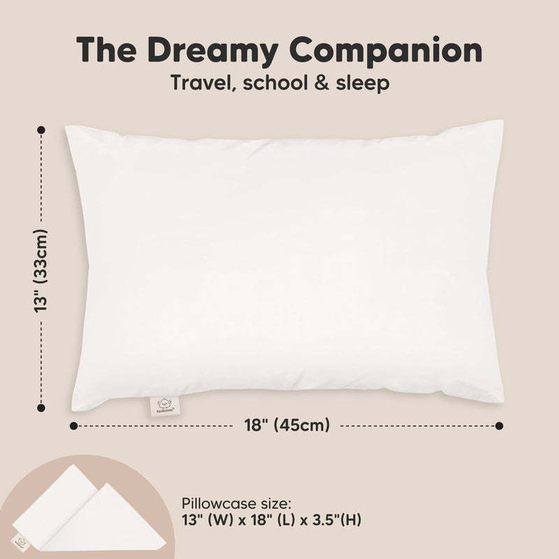[Australia] - Toddler Pillow with Pillowcase - 13x18 My Little Dreamy Pillow, Organic Cotton Toddler Pillows for Sleeping, Kids Pillow, Travel Pillows, Mini Pillow, Nursery Pillow, Toddler Bed Pillow (Soft White) Soft White 