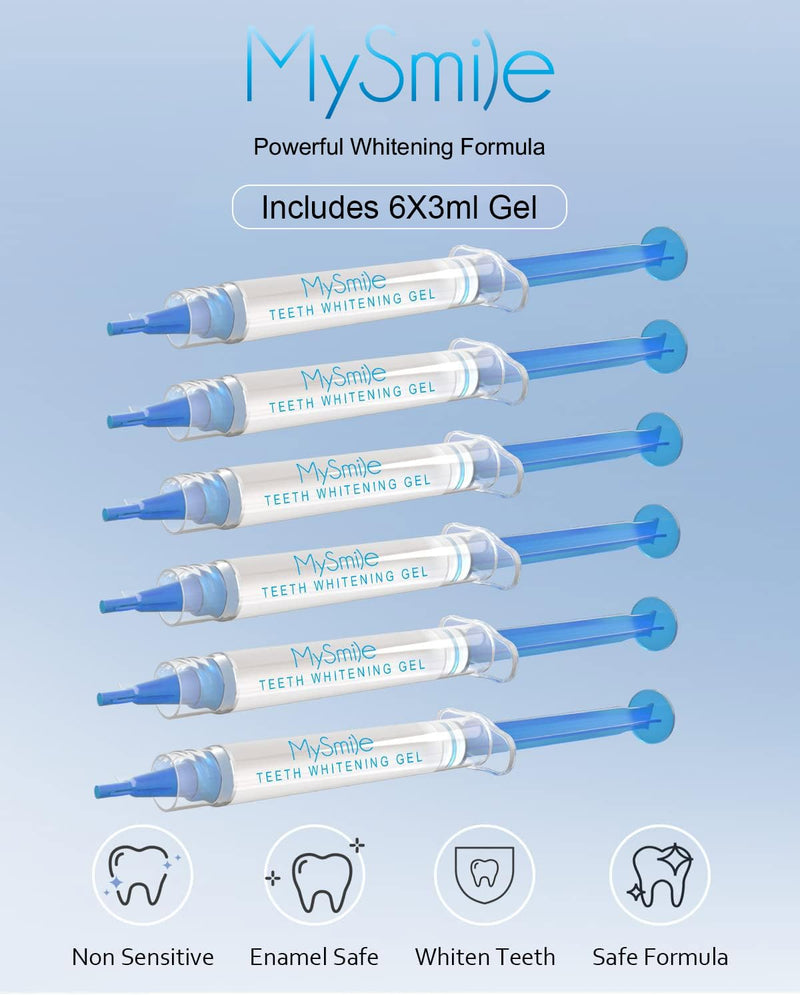 [Australia] - MySmile Teeth Whitening Gel Refills Pack, 6 Non-Sensitive Teeth Whitening Gel Pen, Teeth Whitener Dental Grade Tooth Whitening Gel for Tray, 10 min Fast Result Whitening Pack Of(6) 