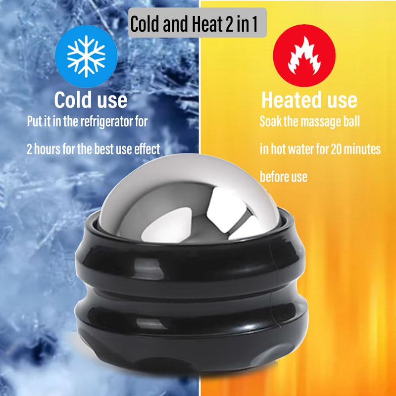 [Australia] - Cold Massage Roller Ball - Stocking Stuffers Gifts for Men Women Teens Boys，Stays Cold for 6 Hours,Sports Fitness Relaxations Gift,Rapidly Relieve Muscle Pain and Tension Black 1 Count (Pack of 1) 