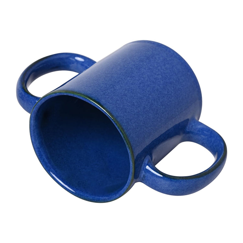 ANCIENTIMPEX Dual Handle Mug (Double Grip Mug) to Aid Tremors, Microwave Safe, 350 Ml Capacity (Elegant Blue)