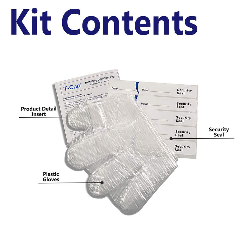 [Australia] - Prime Screen Multi Drug Test Cup 10 Panel Kit - Urine Screening Test Marijuana(THC),AMP,BAR,BZO,COC,mAMP,MDMA,MTD,OPI,PCP,THC-[5 Pack]-TDOA-3104 