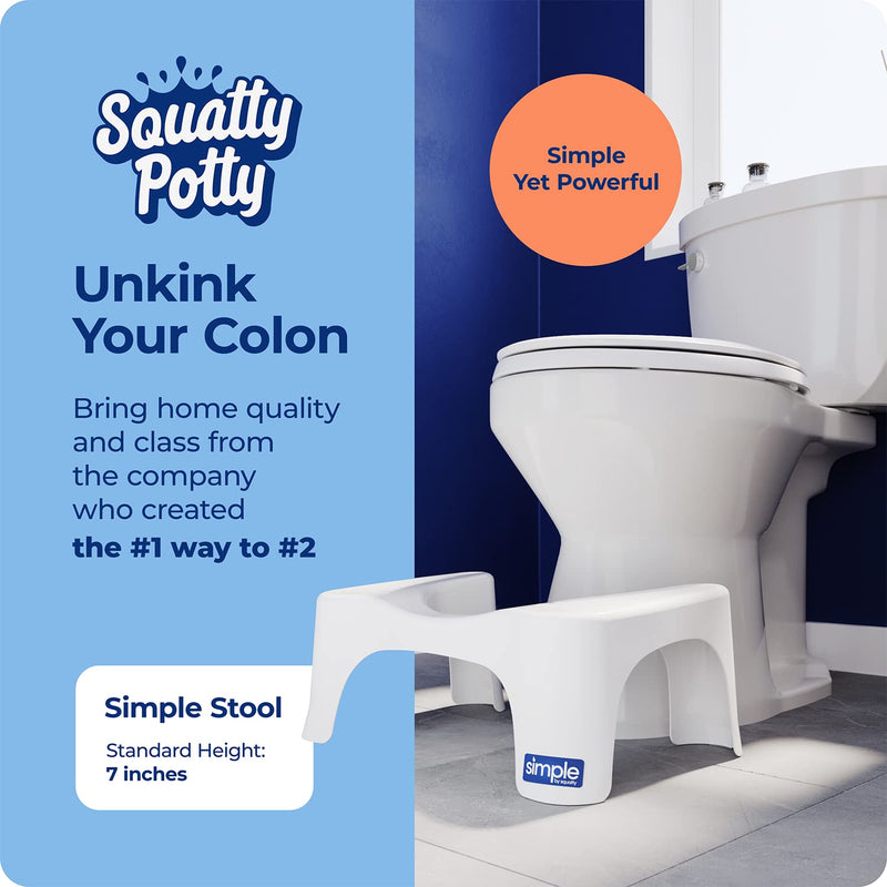 [Australia] - Squatty Potty Simple Bathroom Toilet Stool, White, 7" 