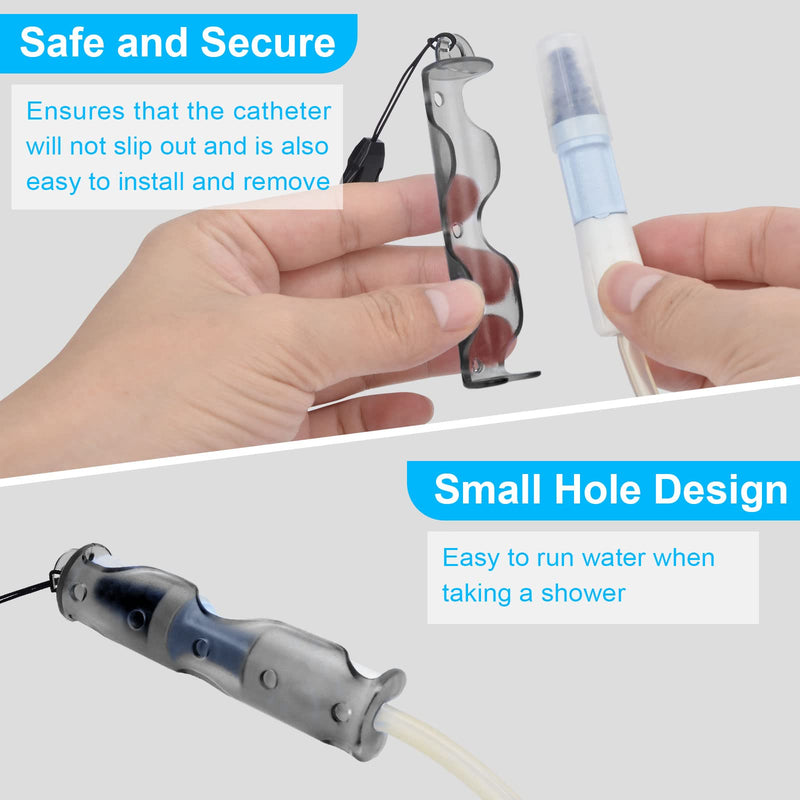 [Australia] - Peritoneal Dialysis Transfer Set Catheter Holder Accessories for Baxter 5C4482 5C4483, PD Secure Shower Support for Men Women with 2 PCS Ajustable Neck Lanyards - Black 