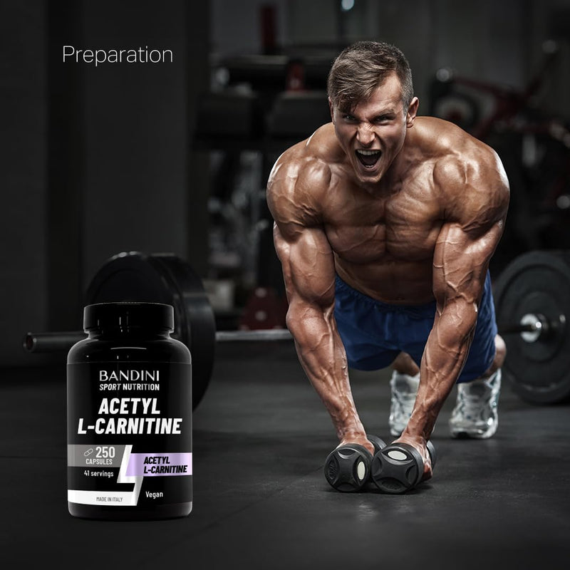 Bandini® Acetyl L-Carnitine 250 capsules | 3000mg per daily dose | Acetyl-L-Carnitine Amino Acid Sports Performance Supplement | High Strength ALCAR | Metabolism & Energy | 41-Days Supply | 100% Vegan