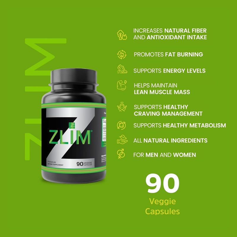 [Australia] - Zlim Appetite & Weight Supplement ‚Äì Supports Healthy Digestion, Promotes Fiber & Antioxidant Intake, with Gymnema Sylvestre, Apple Pectin & Ashwagandha ‚Äì All-Natural Ingredients (90 Veggie Capsules) 90 Count (Pack of 1) 