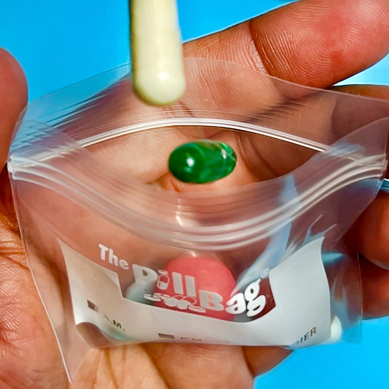 3 mil Strong, Flexible, Comfortable.The Pill Bag Medicine Pill Organizer, Resealable, Disposable Pouches for Vitamins, Gummies, Plastic Bags Travel, Walks, Exercise, Clean,Standard Size100 Count