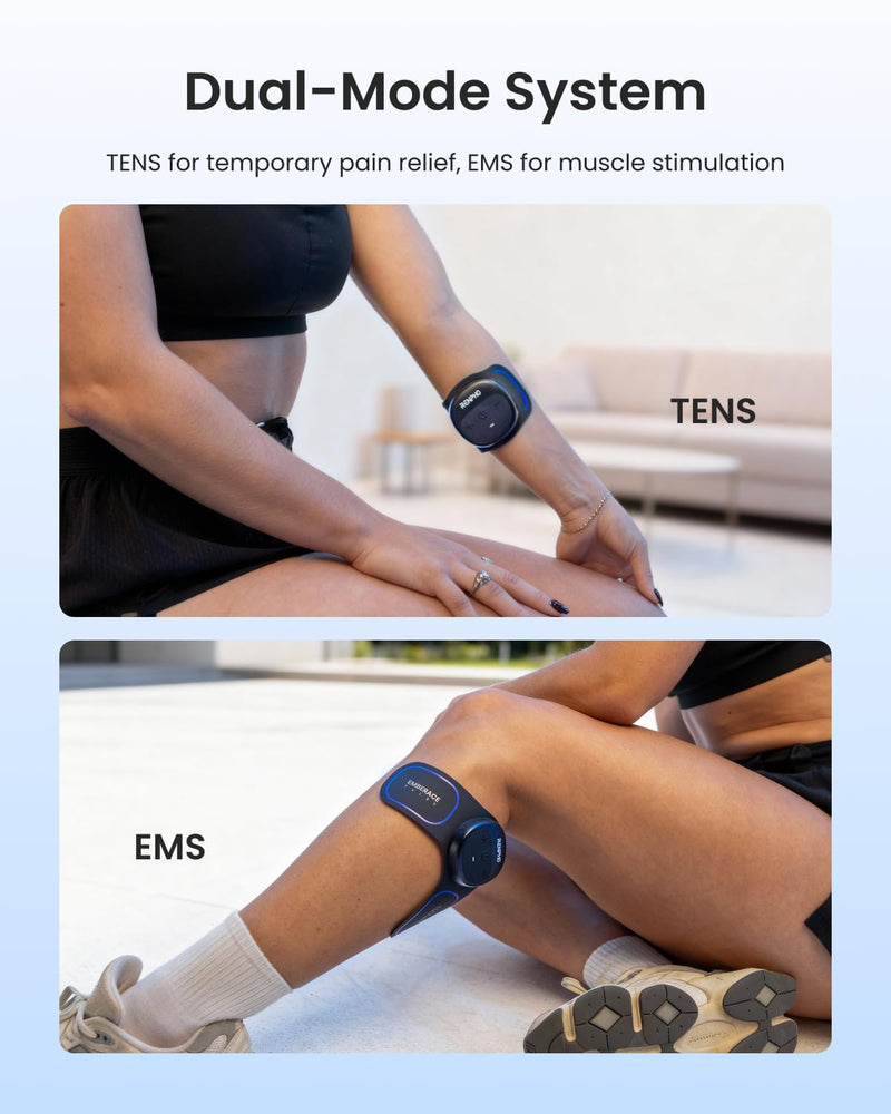 RENPHO Wireless TENS Unit Muscle Stimulator, Portable EMS Machine | 6 Modes, 20 Intensities, 4 Gel Electrode Pads, Pocket-Sized, USB-C Rechargeable, For Shoulders, Back, Wrists, Knees, Legs Black