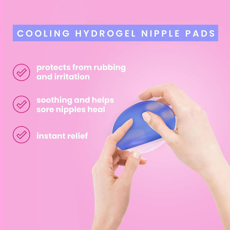 [Australia] - Soothing Gel Pads, Instant Cooling Relief for Sore Nipples, Made Without BPA, Hydrogel Pads for Breastfeeding, Aloe Vera Infused 16 Count 