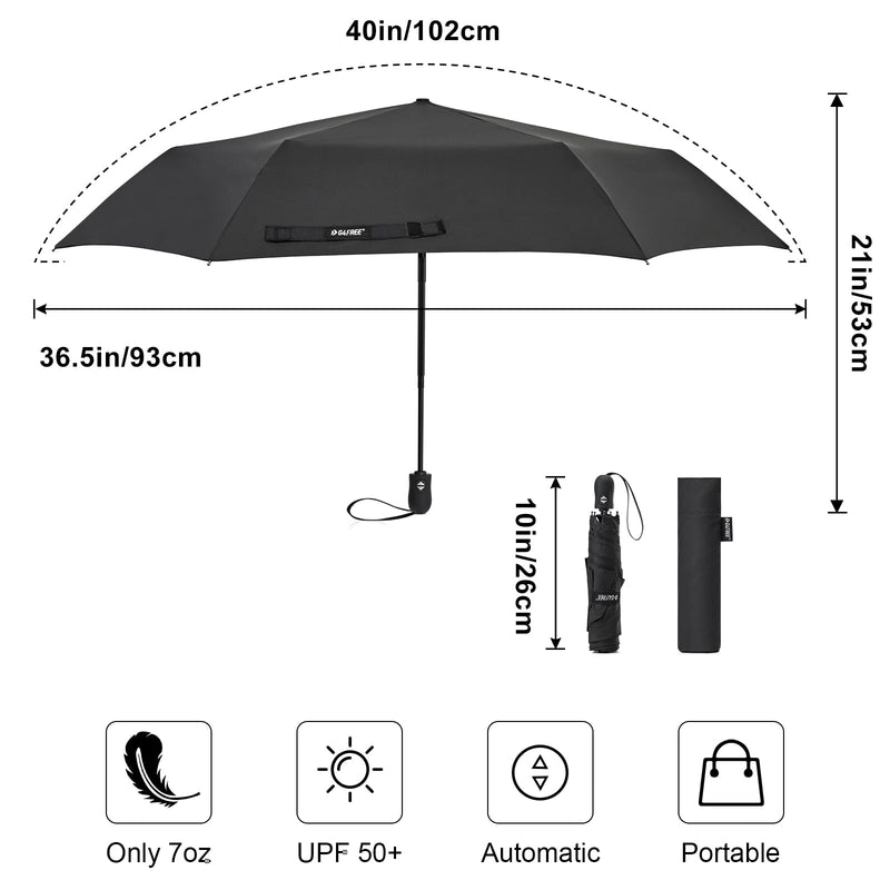 G4Free Mini Ultralight UPF 50+ UV Protection Compact Lightweight Travel Umbrella Travel Umbrella with Ring Carabiner Handle, Automatic Open UV Protection