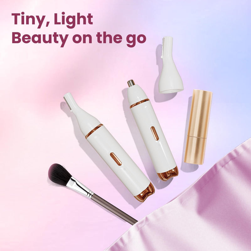 Nose Hair Trimmer for Women - 2-in-1 Painless Eyebrow & Facial Hair Trimmer for Women and Men, USB Rechargeable, Waterproof & Easy to Clean, Ear & Nose Groomer