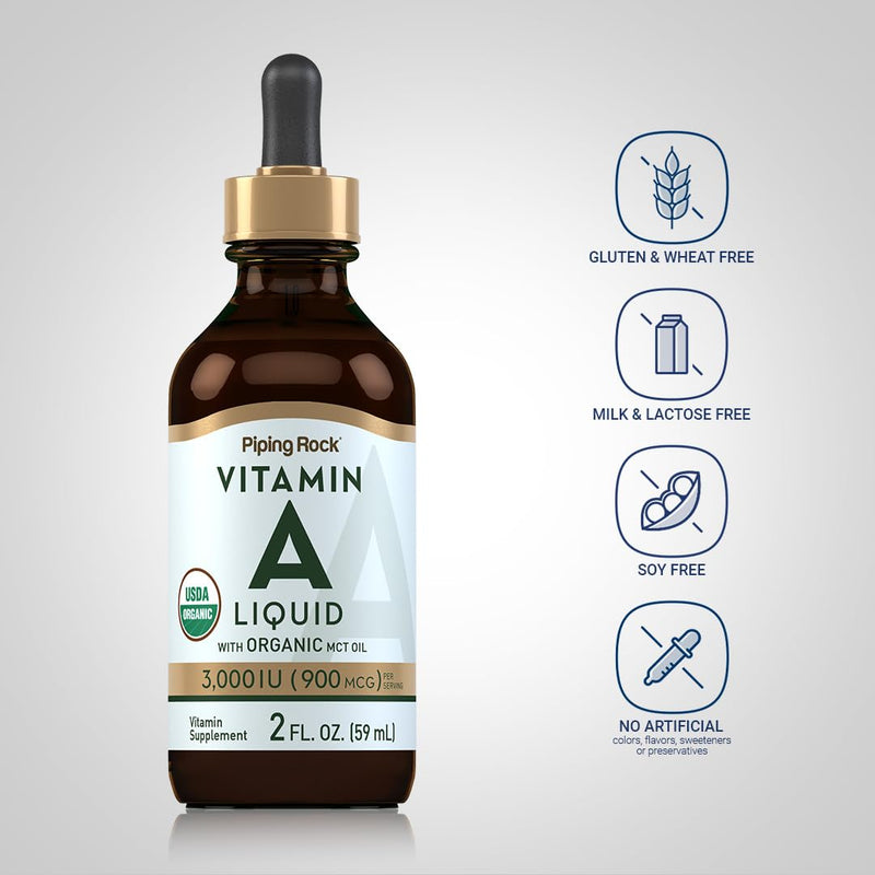 [Australia] - Piping Rock Vitamin A Liquid | 2 fl oz | Non-GMO, Gluten Free Supplement 