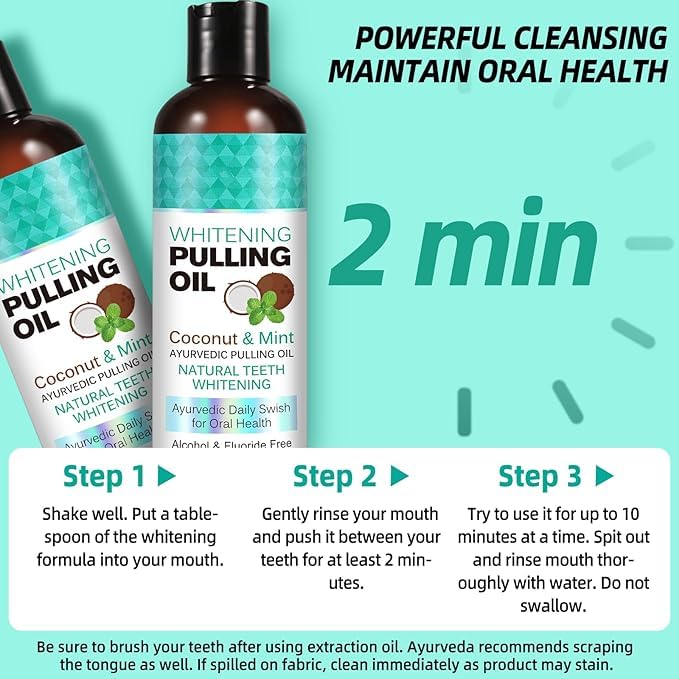 [Australia] - Coconut Oil Pulling for Fresh Breath and Oral Hygiene - Ayurvedic Expert Formulated | Supports Healthy Gums | Natural Teeth Whitening - Includes Tongue Scraper and Measuring Cup - 8 fl. oz 
