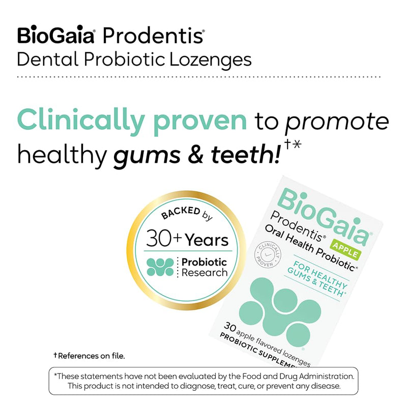 [Australia] - BioGaia Prodentis 3-Pack | Dental Probiotic Lozenges | Promote Healthy Gums & Teeth | Defend Against Dental Problems | Replenish Oral Microbiome | Improve Oral Health | Apple Flavor | 90 Day Supply 