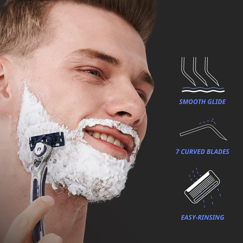 [Australia] - Dorco Pace 7 - World's First and Only Seven Blade Razor - 12 Cartridges (No Handle) 4 Count (Pack of 3) 