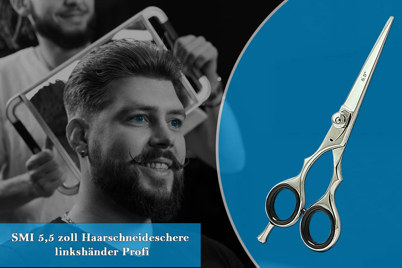 [Australia] - SMI left-handed scissors hairdressing scissors 5.5 inch hair cutting scissors hairdressing scissors stainless steel scissors hair cutting for men and women - Razor Edge 
