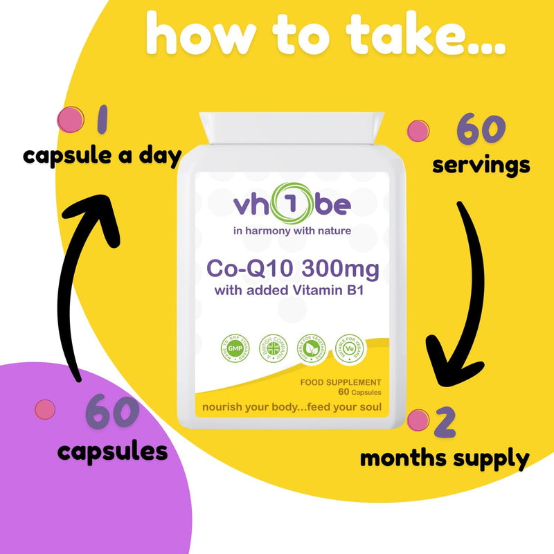 CoQ10 Plus 300mg | 60 Capsules | Vegetarian-Friendly by vh1be