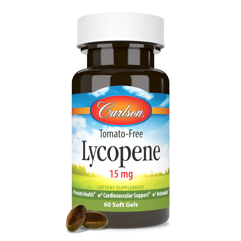 [Australia] - Carlson - Lycopene, 15 mg, Tomato-Free, Prostate Health & Circulation Support, Optimal Wellness, 60 Softgels 60 Count (Pack of 1) 
