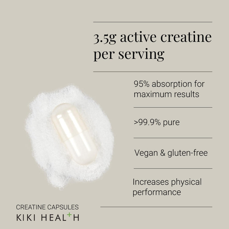Creatine Monohydrate Capsules 120 Vegan Caps – 3.5g Daily Serving – 99.9% Pure Creavitalis® – Strength, Recovery & Mental Focus Support – Creatine for Women – Gym Supplements for Men