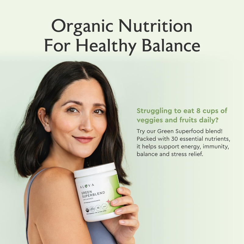 [Australia] - Alaya Organic Super Greens Powder - Premium Green Juice Superfood Supplement Powder - Adaptogens, Antioxidants & Probiotics Blend - USDA Organic, Non-GMO, Vegan - 30 Servings (Mixed Berry) 