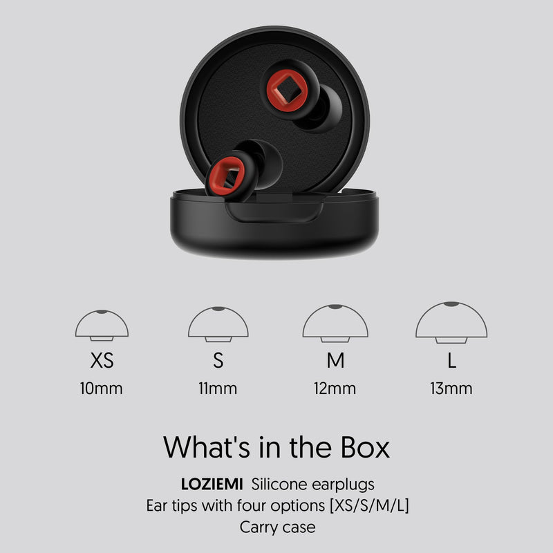 [Australia] - LOZIEMI Quiet Earplugs for Sleeping and Noise Reduction - Super Soft Reusable Flexible Silicone Hearing Protection for Concerts, Noise Sensitivity - 8 Earplugs (Blcak, Moyen) Blcak 