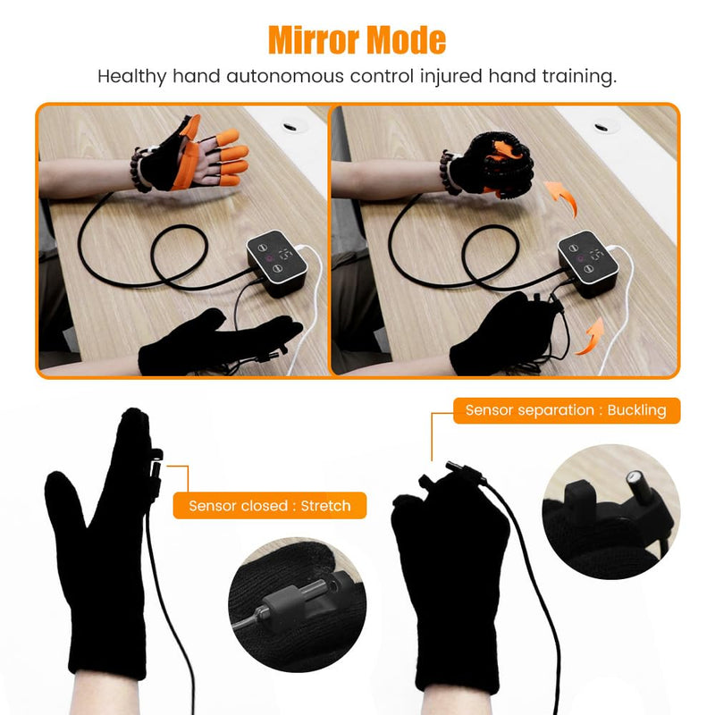 [Australia] - Rehabilitation Robot Gloves for Stroke Recovery Hemiplegia Finger Hand Function Rehabilitation Therapy Arthriti Glove Large Left Hand 