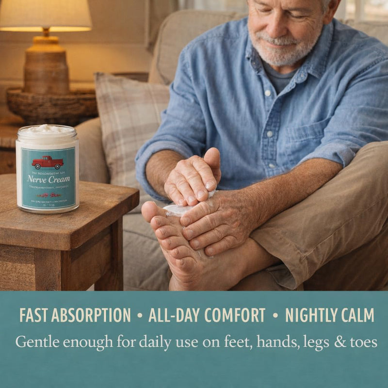 The Neuropathy Guy Nerve Cream - Lavender Magnesium Cream for Feet, Hands, Legs & Toes - Soothing Nerve Support with Arnica, Menthol, Aloe Vera & Vitamin E - 4 oz
