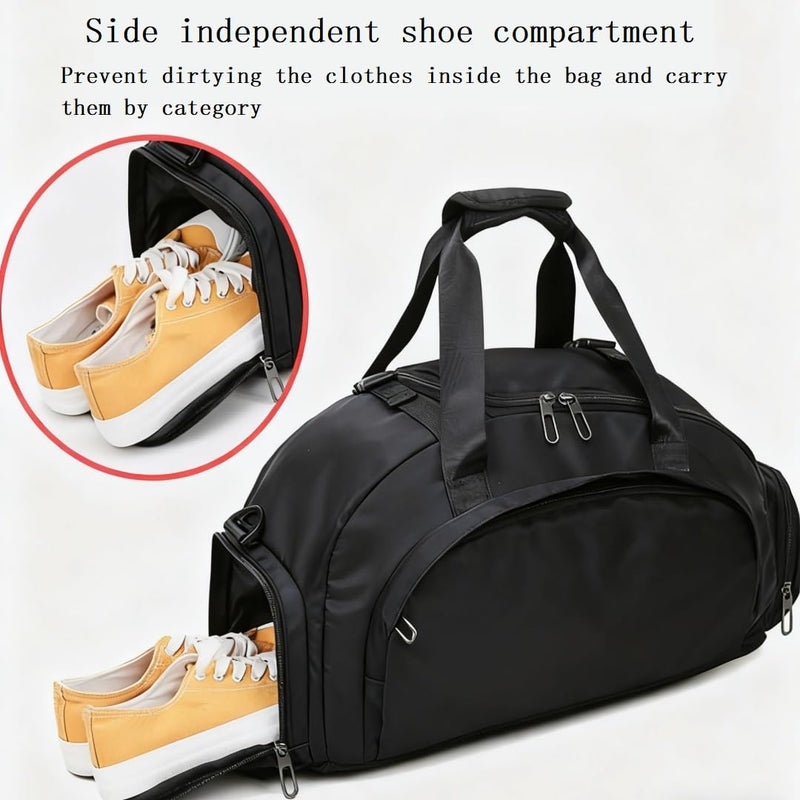Large Waterproof Gym Bag Dry Wet Separate Compartment Sports Duffle Bag with Shoulder Strap for Travel, Fitness, Outdoor (50L)