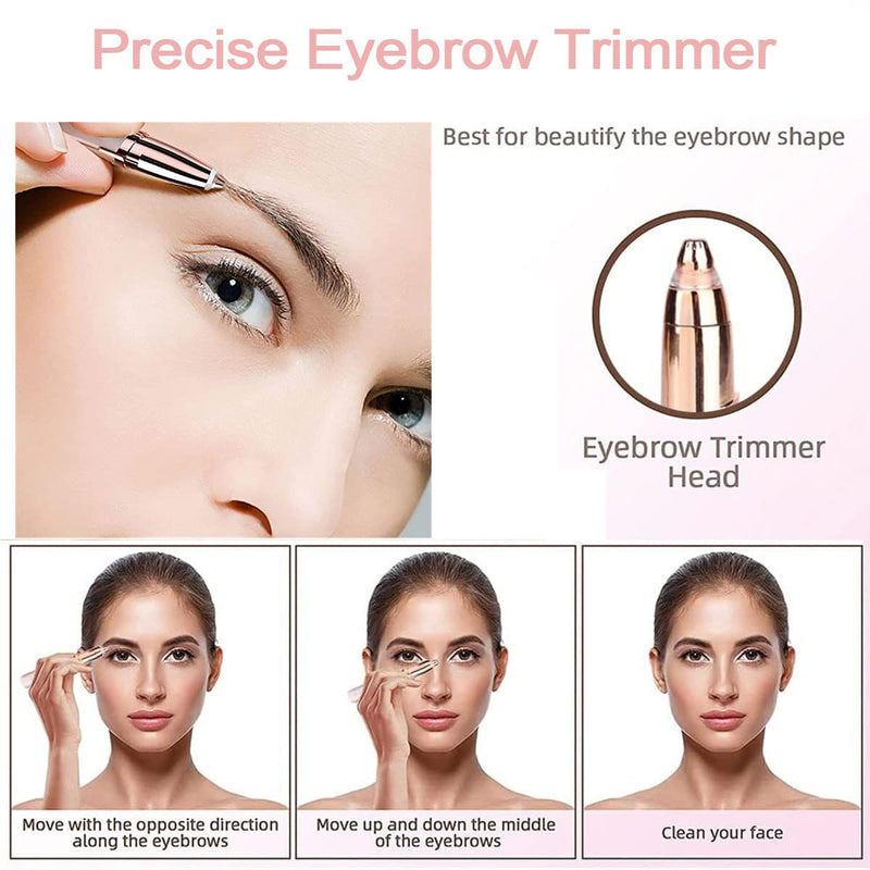 [Australia] - Eyebrow Trimmer for Women, Trimmer Electric, Portable Eyebrow Removal, Precision Eyebrow Trimmer Painless for Face, Eyebrows, Lips, Nose (White) 