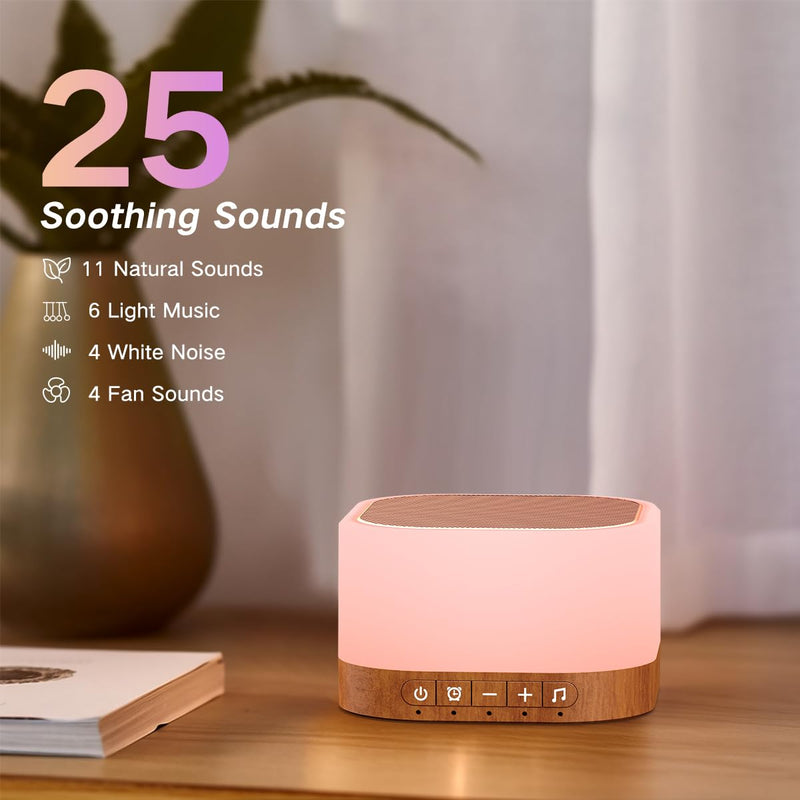 [Australia] - Sound Machine White Noise Machine with 25 Soothing Sounds 12 Colors Light with 10 Adjustable Levels 32 Adjustable Volumes 5 Timers Sleep Therapy for Adults Kids Baby Portable for Office Travel 