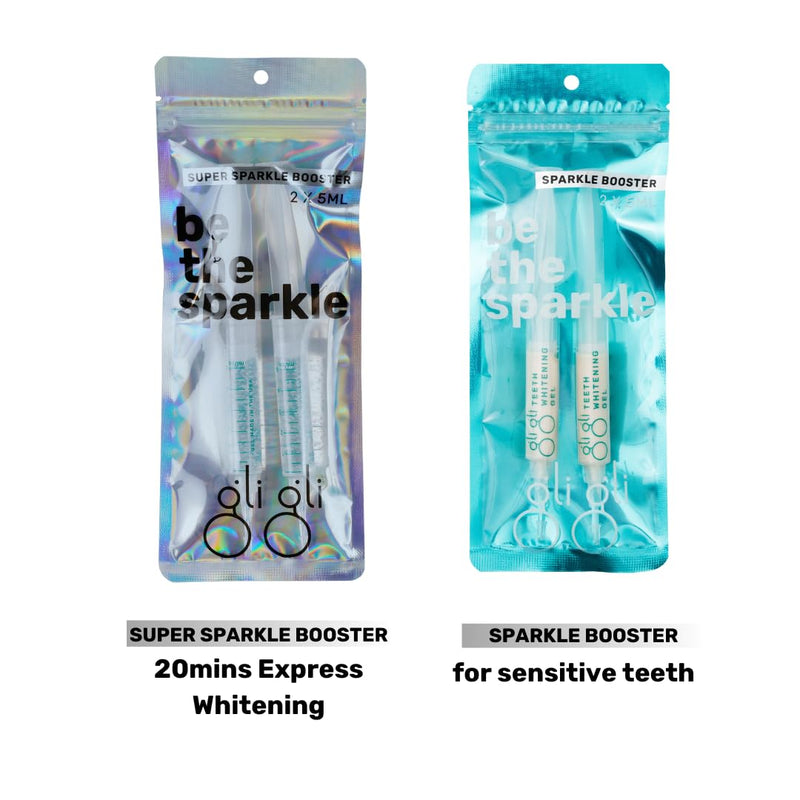 [Australia] - Super Sparkle Booster Gel Refill Teeth Whitening Gel - 2 x 5ml 6% Hydrogen Peroxide Whitening Gel Syringes, Gels Made in USA - 10 to 15 Days Treatment, Work with Teeth Whitening Kit 