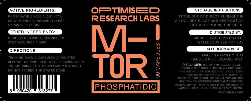 Phosphatidic Acid M-TOR Pathway, Increase Protein Synthesis Boost Muscle Growth, Muscle Builder, Suitable for Vegans, 750mg per Day, 90 High Strength Capsules