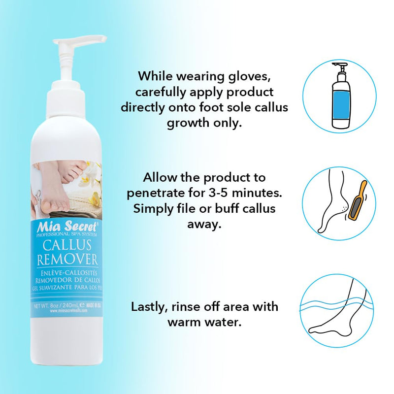 [Australia] - Mia Secret Professional Callus Remover Gel (8oz) - Salon-Grade Pedicure Experience, Extra Strength Formula for Soft, Smooth Feet - Revitalize Cracked and Dry Skin 1 Count (Pack of 1) 