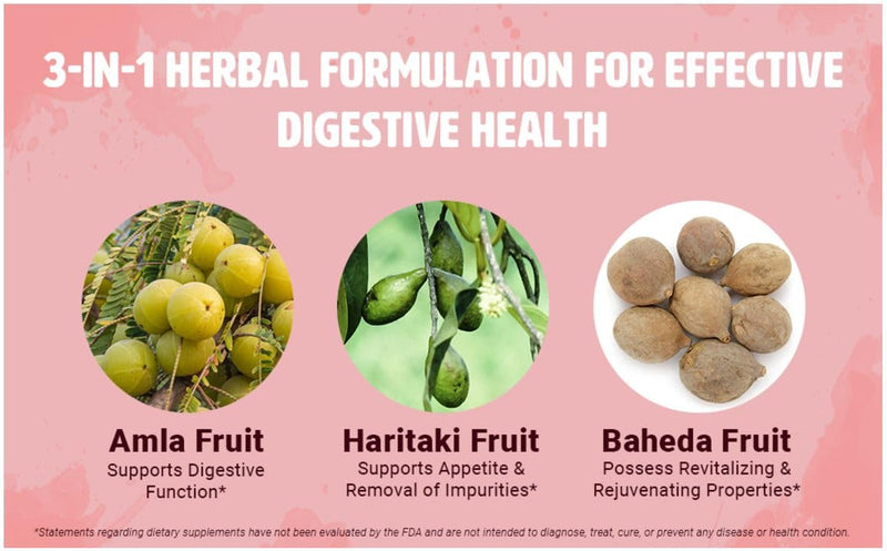 [Australia] - Triphala Tablets, 300 Pills, 5 Month Supply - Herbal Supplement with Amla, Haritaki & Baheda ‚Äì Supports Digestive Health (Pack of 1) 