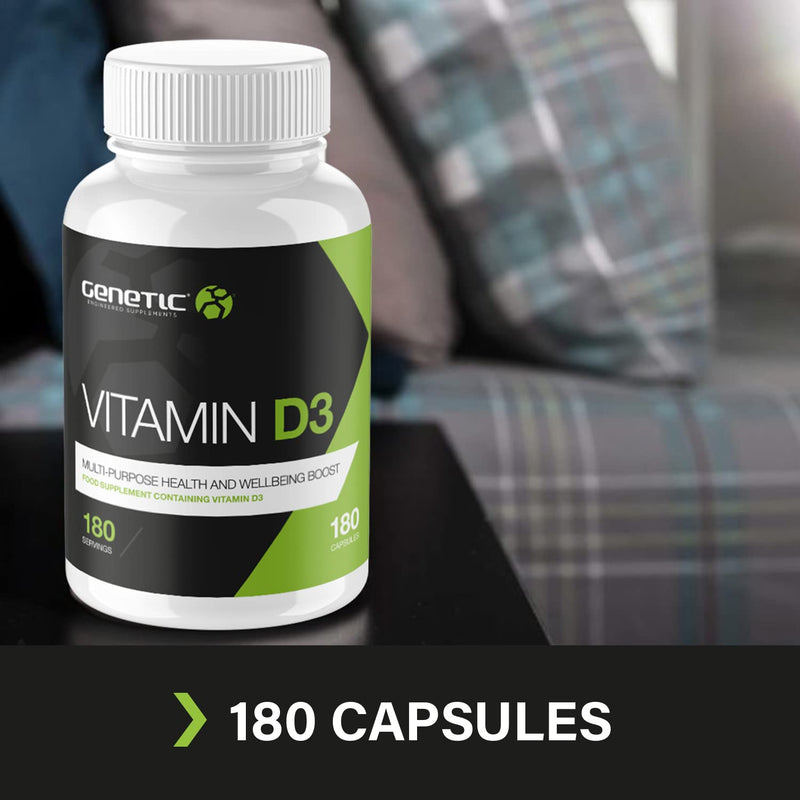 Genetic Supplements - Vitamin D3 - Vitamins and Supplements - Health Vitamins - 180 Capsules