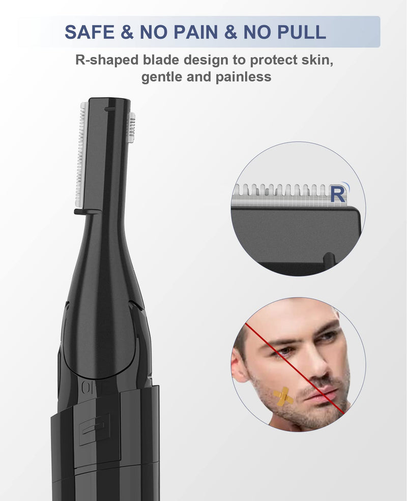 [Australia] - Electric Eyebrow Trimmer, Painless Portable Eyebrow Shaper Trimmer Kit for Women Men, Eyebrow Hair Trimmer with Battery for Face Lips Armpit Leg Body 