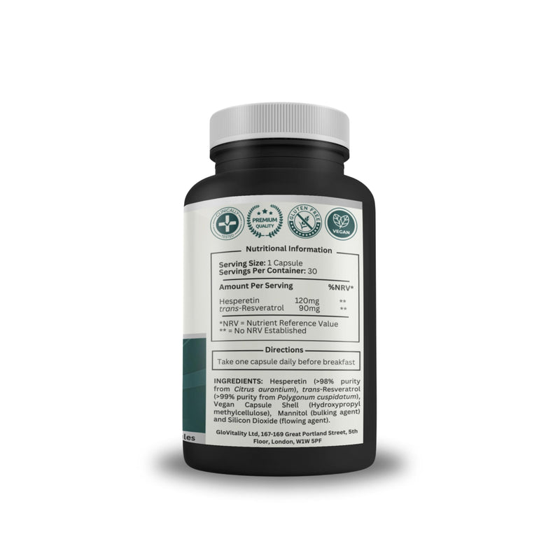Advanced Blood Sugar Support | Clinically Studied Formula for Insulin Sensitivity & Glucose Control | Trans-Resveratrol & Hesperetin | Metabolic Support | Vegan